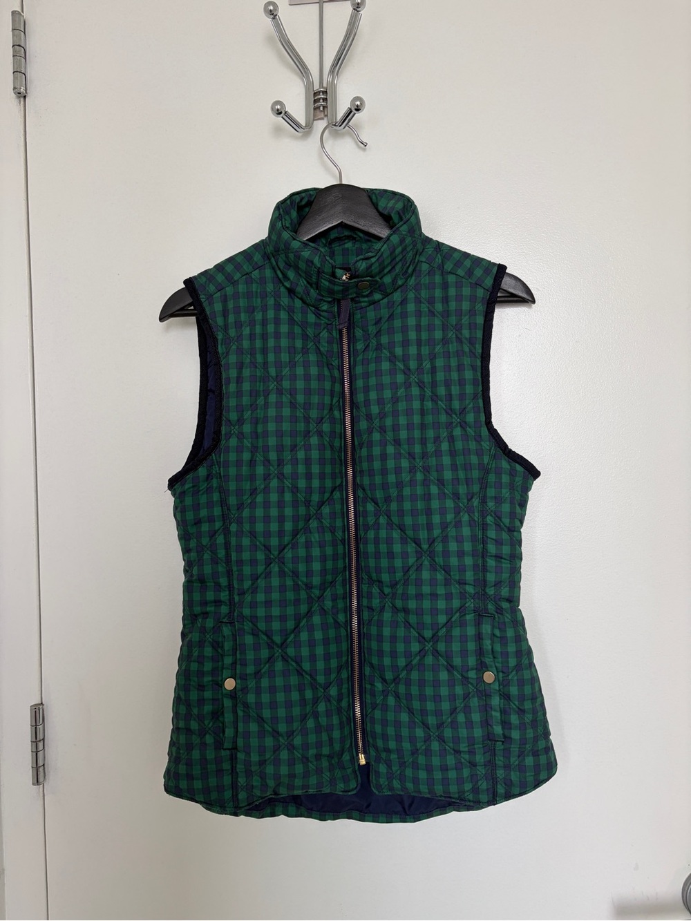 Kensie Jeans Quilted Gingham Puffer Vest Size S